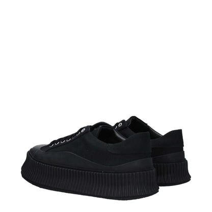 Jil Sander Black Fabric Platform Sneakers