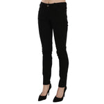 John Galliano Black Mid Waist Slim Fit Skinny Denim Casual Pants Jeans