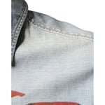 John Galliano Light Blue Printed Cotton Denim Long Sleeves Shirt TSH87125-38