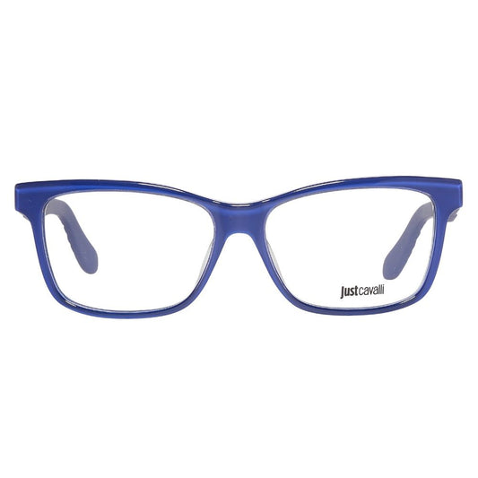 Just Cavalli Blue Plastic Frames for women in front view showing style JC0642-090-53 with blue color and dimensions 53/14/140mm.