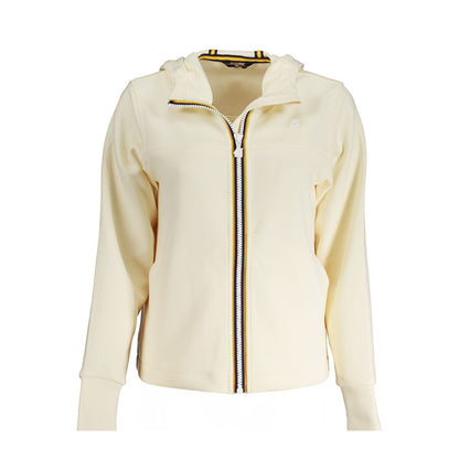 K-WAY Beige Polyester Women Sweater, hooded design with contrast details and logo, showcasing sophisticated and dynamic style.