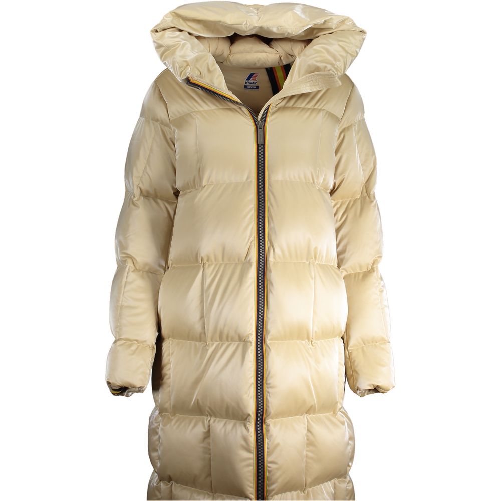 K-WAY Beige Polyester Women's Quilted Jacket 1728,67465543840,Beige,Clothing,Full-Length Jackets - Jackets & Coats - Clothing,Jackets & Coats - Clothing,K-WAY,New with tags,Women,XL