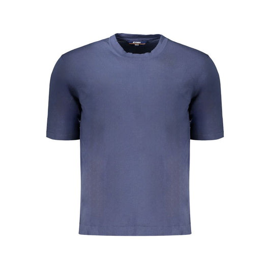 K-WAY Blue Cotton Sweater, short-sleeved T-shirt with crew neck and logo