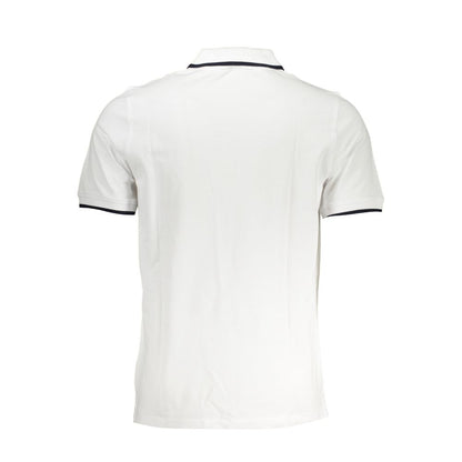 K-WAY White Cotton Polo Shirt back view, short-sleeved, 2 buttons, with contrast details and logo. Perfect summer wear.