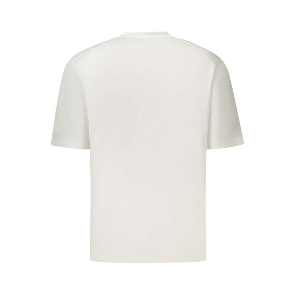 K-WAY White Cotton Sweater, short-sleeved crew neck T-shirt with logo, back view