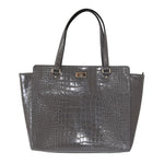 Kate Spade Grey Croc Embossed Leather Elissa Bristol Drive Tote Handbag Bag