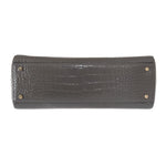 Kate Spade Grey Croc Embossed Leather Elissa Bristol Drive Tote Handbag Bag