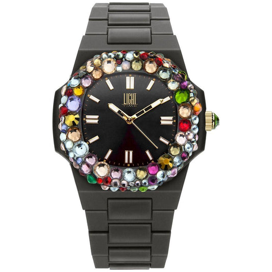 LIGHT TIME Mod. VELVET NAUTILUS - Black Rainbow Strass