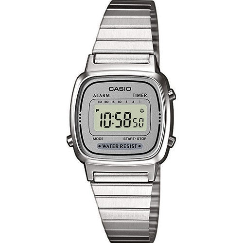 CASIO VINTAGE Mod. ICONIC MINI STEEL - LIGHT GREY, unisex quartz wristwatch with multifunction features and splash-proof resin case.