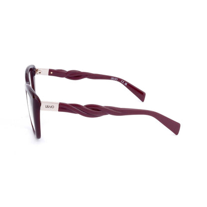 Side view of LIU-JO Mod. LJ2794 lady's optical frame in burgundy plastic material.
