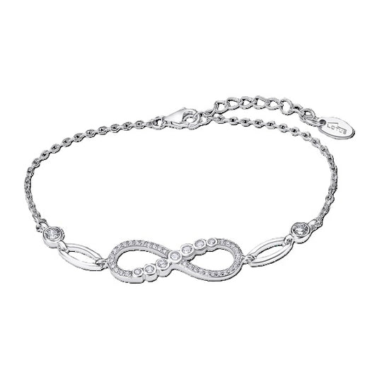 Alt Tag: LOTUS JEWELS JEWELRY Mod. LP3189-2/1 stylish infinity bracelet with intricate design and sparkling stones