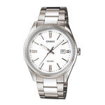 CASIO COLLECTION Mod. LADY DATE - WHITE wristwatch, 5 ATM water resistance, 30mm metal case, quartz movement, mineral dial with date function.