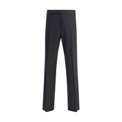 Lardini Black Viscose Casual Pants showcasing refined elegance and modern fit, made in Italy with clean lines for casual and formal wear.