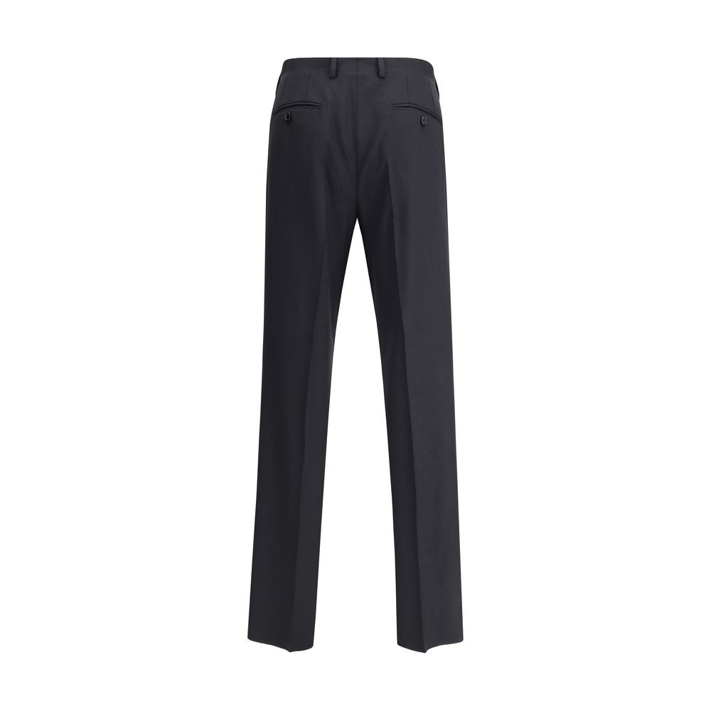 Rear view of Lardini Black Viscose Casual Pants with modern silhouette and refined elegance, made in Italy.