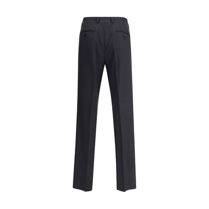 Rear view of Lardini Black Viscose Casual Pants with modern silhouette and refined elegance, made in Italy.
