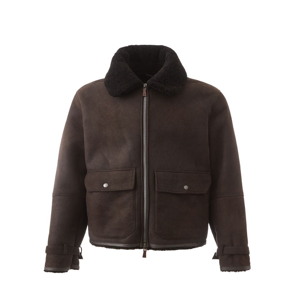 Lardini Brown Lambskin Clothing