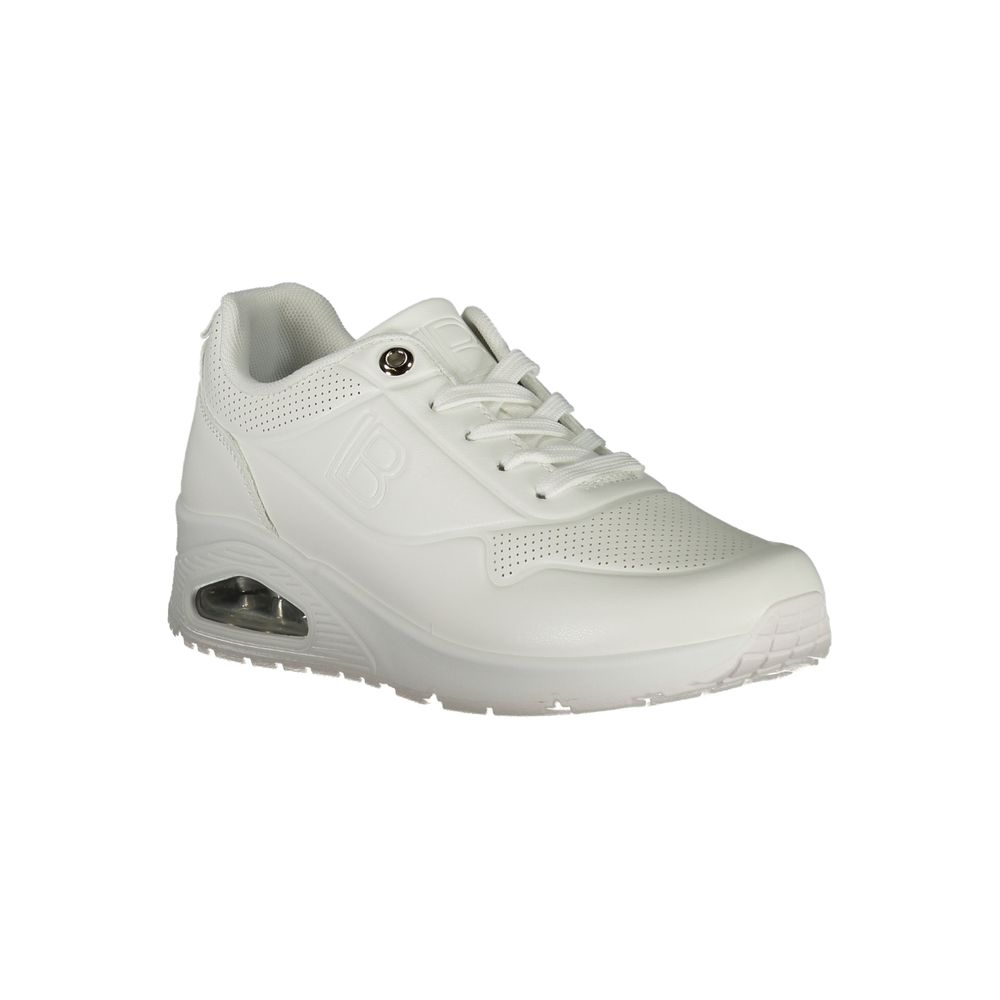 Laura Biagiotti White Polyester Women Sneaker with logo and contrasting details