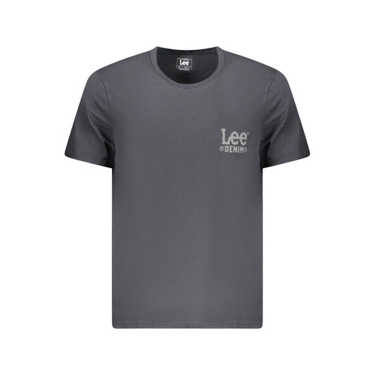 Lee Black Cotton Men T-Shirt with short sleeves and subtle logo detail. Premium 100% cotton material for all-day comfort and style.