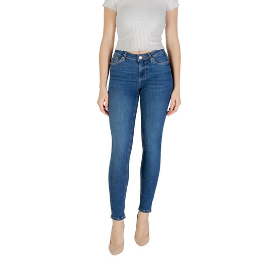 Liu Jo Blue Cotton Skinny Jean with high waist and comfortable super-skinny fit for a sleek, modern look.