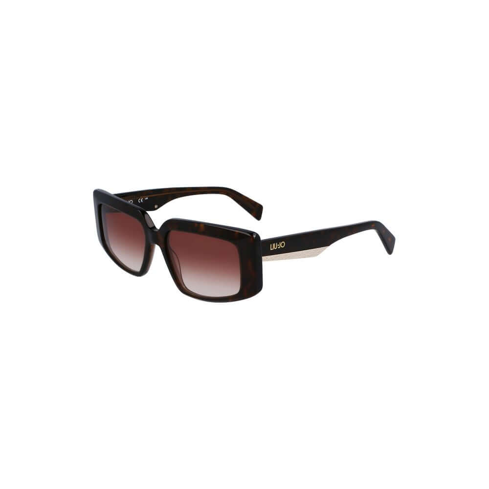 Liu Jo Brown Acetate Women Sunglasses with sleek rectangular lenses, offering chic sophistication and modern elegance.