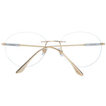 Longines Gold Men Glasses Frame featuring rimless round style with gold metal frame, demo lenses, and branded case. Size 53-17-145.