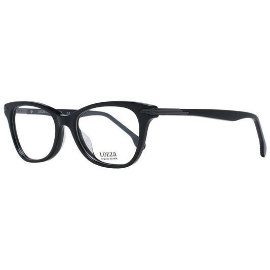 Lozza Black Women Glasses Frame, full-rim acetate and plastic rectangle style with demo lenses, size 51-17-140