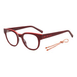 M Missoni Red Resin Frames with strap, model MMI0156LHFE81, featuring 48/19/140 mm dimensions.