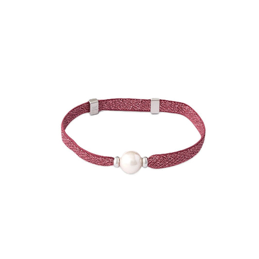 MAJORICA JEWELRY Mod. 17182.01.2.B00.000.1 red bracelet with pearl and silver accents