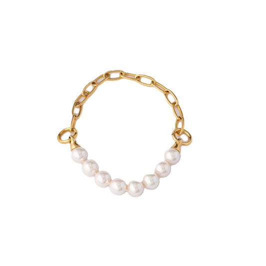 Elegant bracelet featuring pearls and gold chain - MAJORICA JEWELRY Mod. 17362.01.1.000.010.1