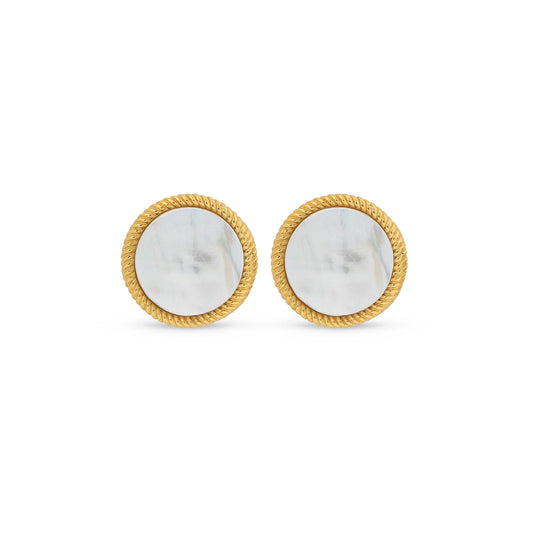 MAJORICA JEWELRY Mod. 17785.00.1.E00.906.1 circular gold earrings with pearl center
