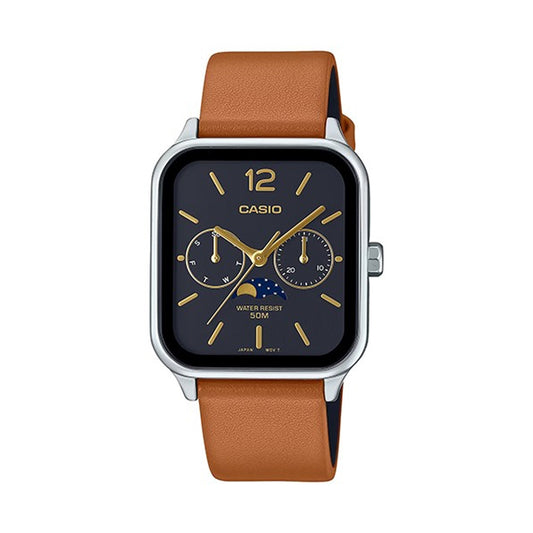 CASIO COLLECTION Mod. MOONPHASES LEATHER - BLACK-0