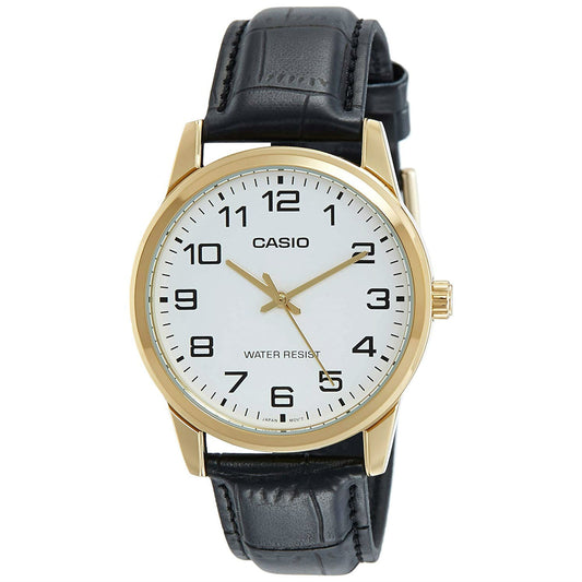 CASIO COLLECTION Mod. ONLY TIME GOLD. LEATHER - WHITE MTP-V001GL-7BUDF