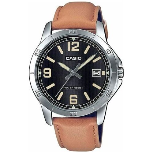 CASIO COLLECTION Mod. CASUAL DATE.  LEATHER - BLACK