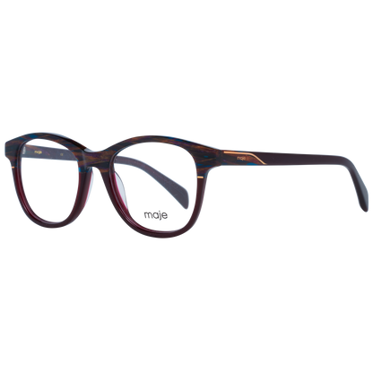 Maje Brown Acetate Glasses (Frames) for women with full-rim round style and brown color.