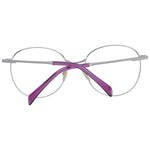 Maje Purple Women Glasses Frame, full-rim metal, round style, demo lenses, includes branded case, stylish and lightweight eyewear.
