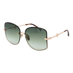 Maje Rose Gold Women Sunglass with green gradient lenses, square rimless metal frame, and 100% UVA & UVB protection.