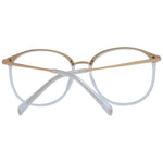 Maje White Women Glasses Frame in acetate and stainless steel, round shape, full-rim style with demo lenses. Includes branded case.