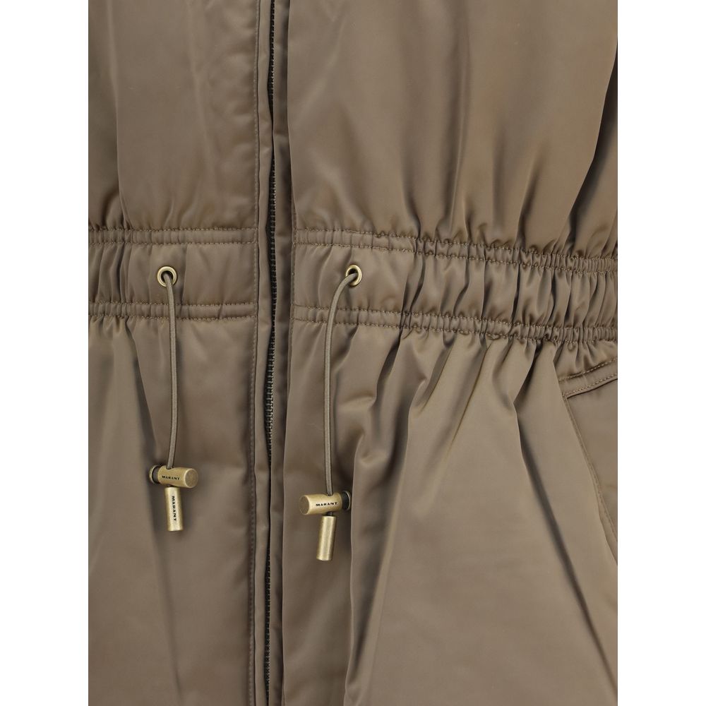 Marant Etoile Bicolor Polyester Coat with elasticated waist drawstring detail