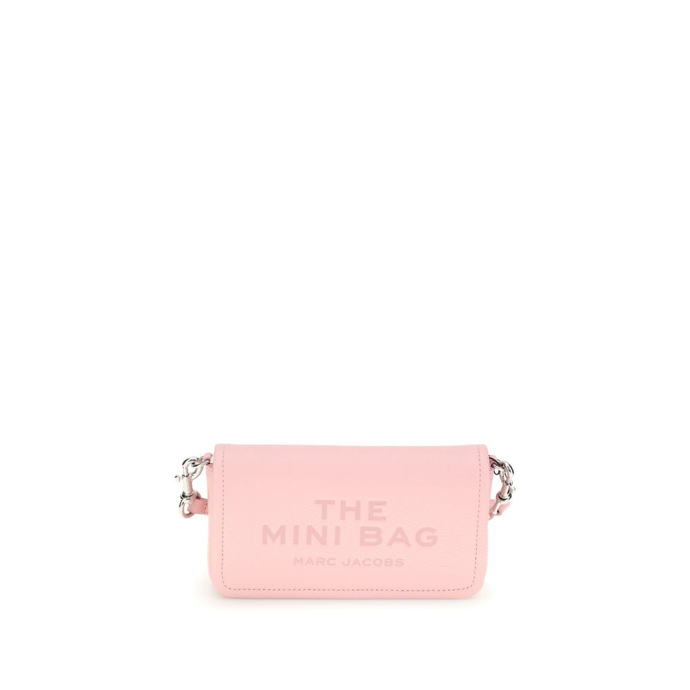 Front view of Marc Jacobs Multicolor Calf Leather Bos Taurus Shoulder Bag in pink with adjustable strap and magnetic closure.