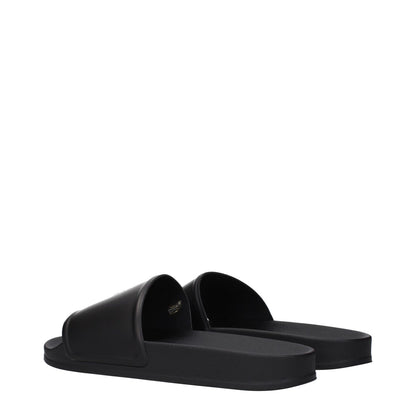 Marcelo Burlon Black Cotton Slippers featuring front logo design in rubber.
