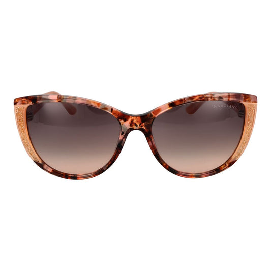 Marciano by Guess Brown Women Sunglass, cat eye style with plastic gradient lenses, full-rim frame, includes branded case.