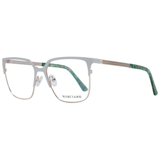 Marciano by Guess Cream Women Glasses Frame with metal full-rim, square style, and demo lenses.