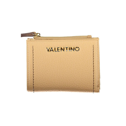 Mario Valentino Beige Polyethylene Women Wallet front view with logo