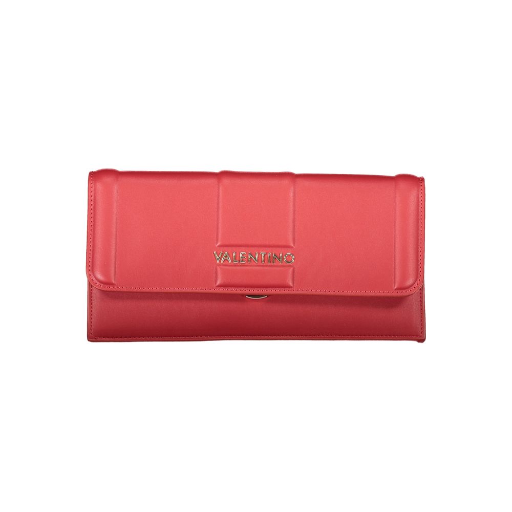 Alt Tag: Mario Valentino Red Polyethylene Women Handbag with chain strap, internal pocket, and detachable document holder.