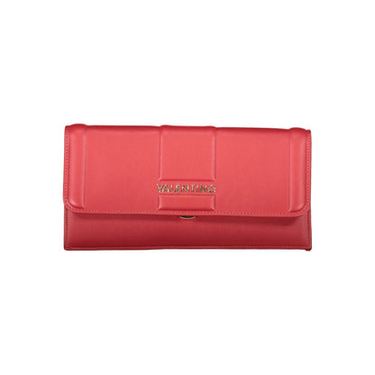 Alt Tag: Mario Valentino Red Polyethylene Women Handbag with chain strap, internal pocket, and detachable document holder.