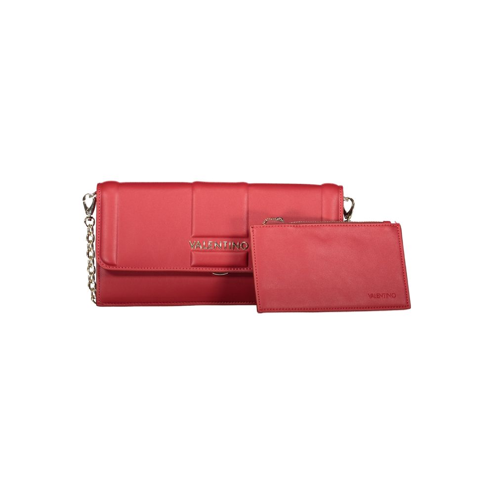 Mario Valentino Red Polyethylene Women Handbag with removable chain strap and document holder.