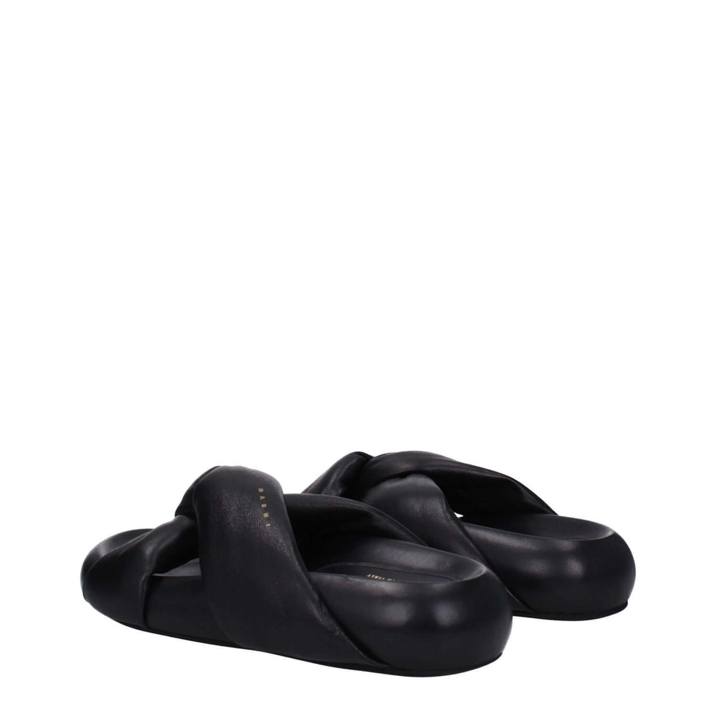 Marni Black Leather Slippers