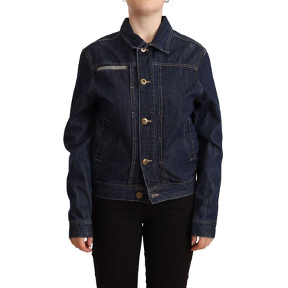 Master Coat Dark Blue Button Down Long Sleeves Denim Jacket
