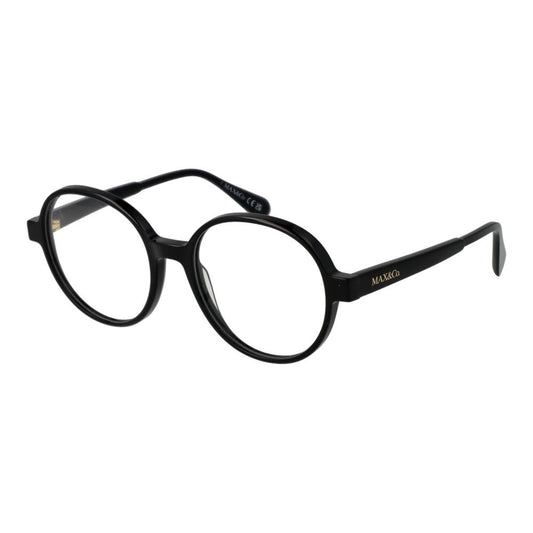 Max & Co Black Women Glasses Frame in full-rim black plastic with demo lenses, size 54-16-140, includes branded case.