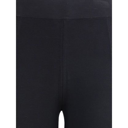 Close-up of Max Mara Black Viscose Casual Pants with elasticized waistband, showcasing elegance and comfort for versatile wear.